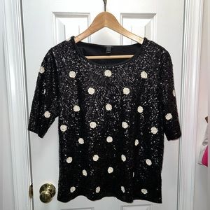 J. Crew Sequin Shirt Sz L
